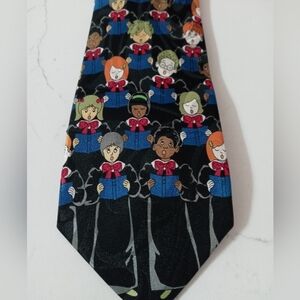 Steven Harris Handcrafted 100% Polyester Christmas Carolers Men's Satin Tie